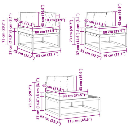 6 pcs Set di divani da esterno Poliestere Bianco e Antracite | homemem39