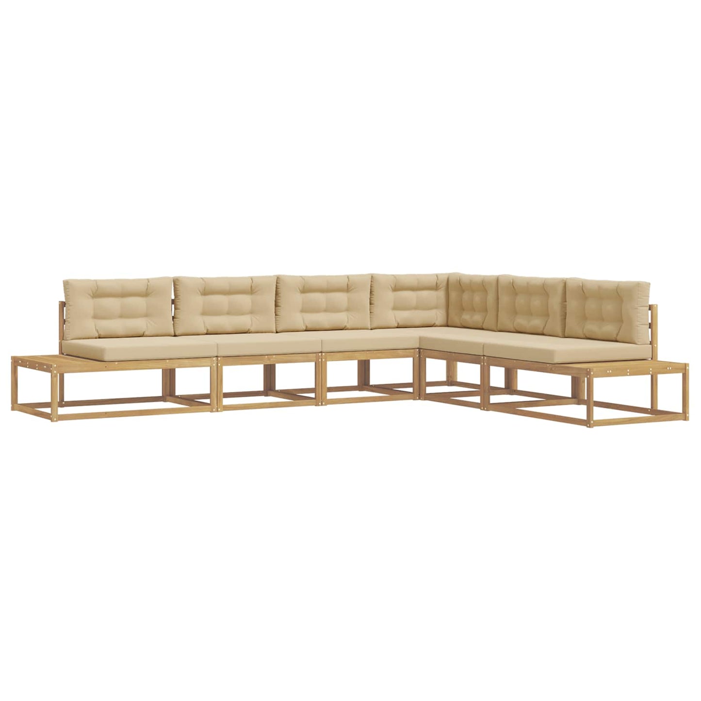 6 pcs Set di divani da esterno Poliestere Bianco e Beige | homemem39