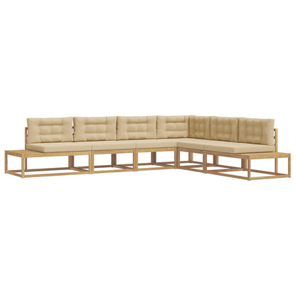 6 pcs Set di divani da esterno Poliestere Bianco e Beige | homemem39
