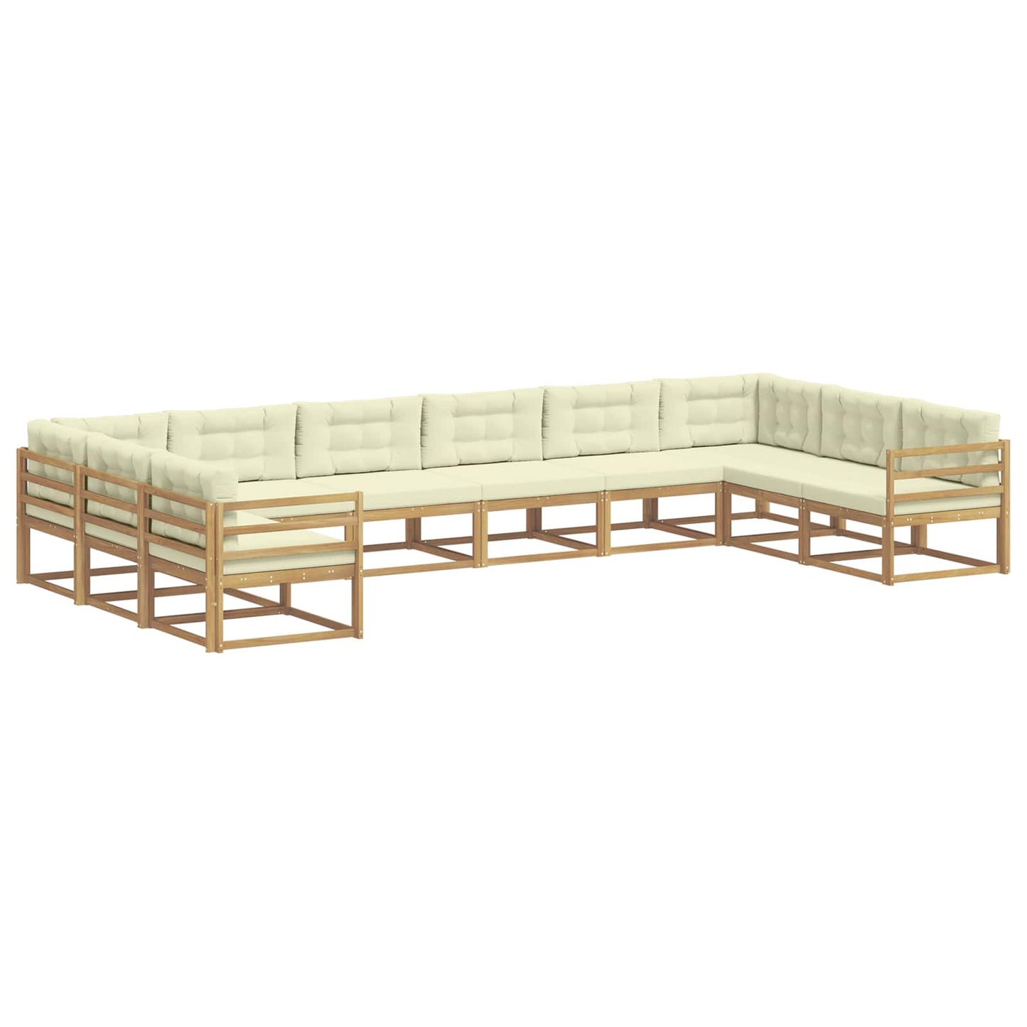 Set di divani da esterno con cuscino 10 pcs Bianco e Crema | homemem39