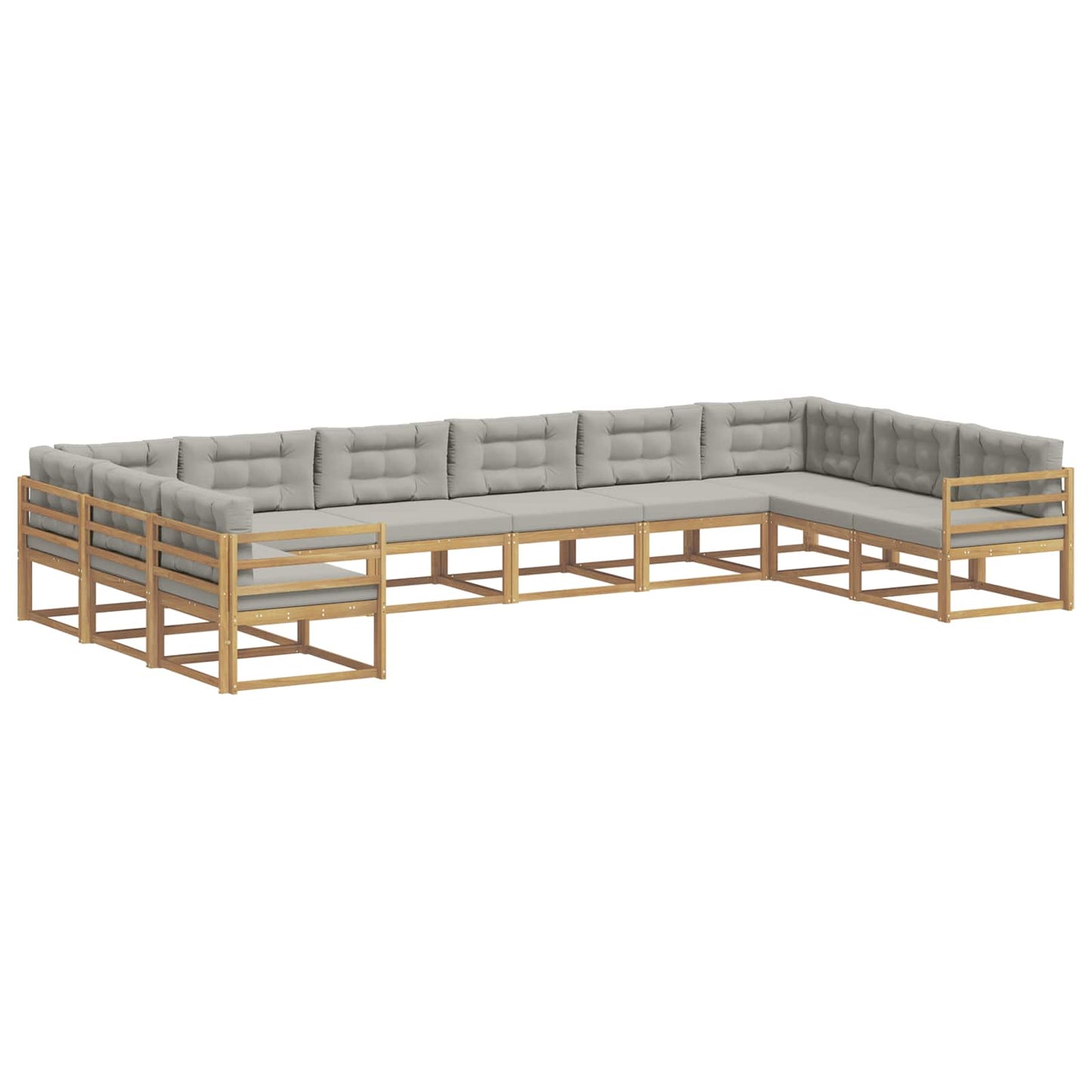 Set di divani da esterno 10 pcs Bianco e Grigio Chiaro | homemem39