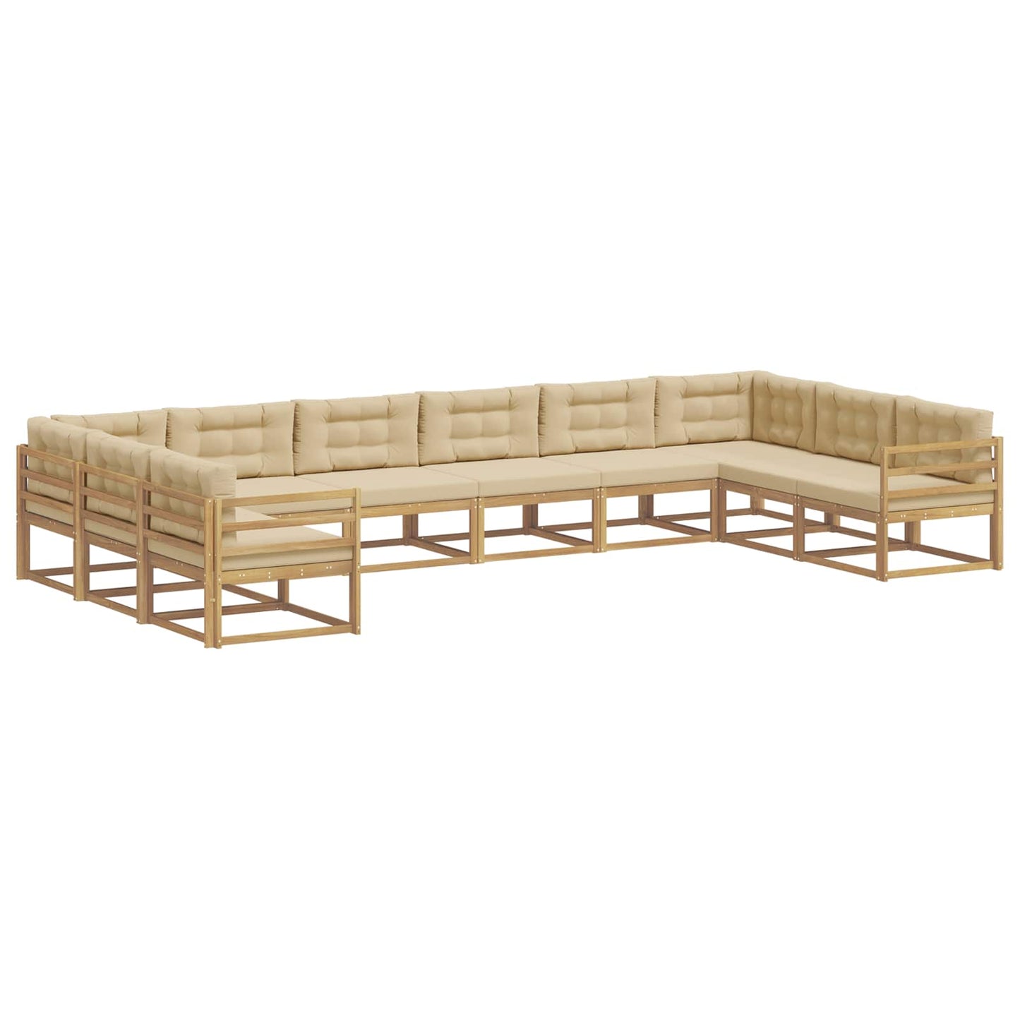 Set di divani da esterno con cuscino 10 pcs Bianco e Beige | homemem39