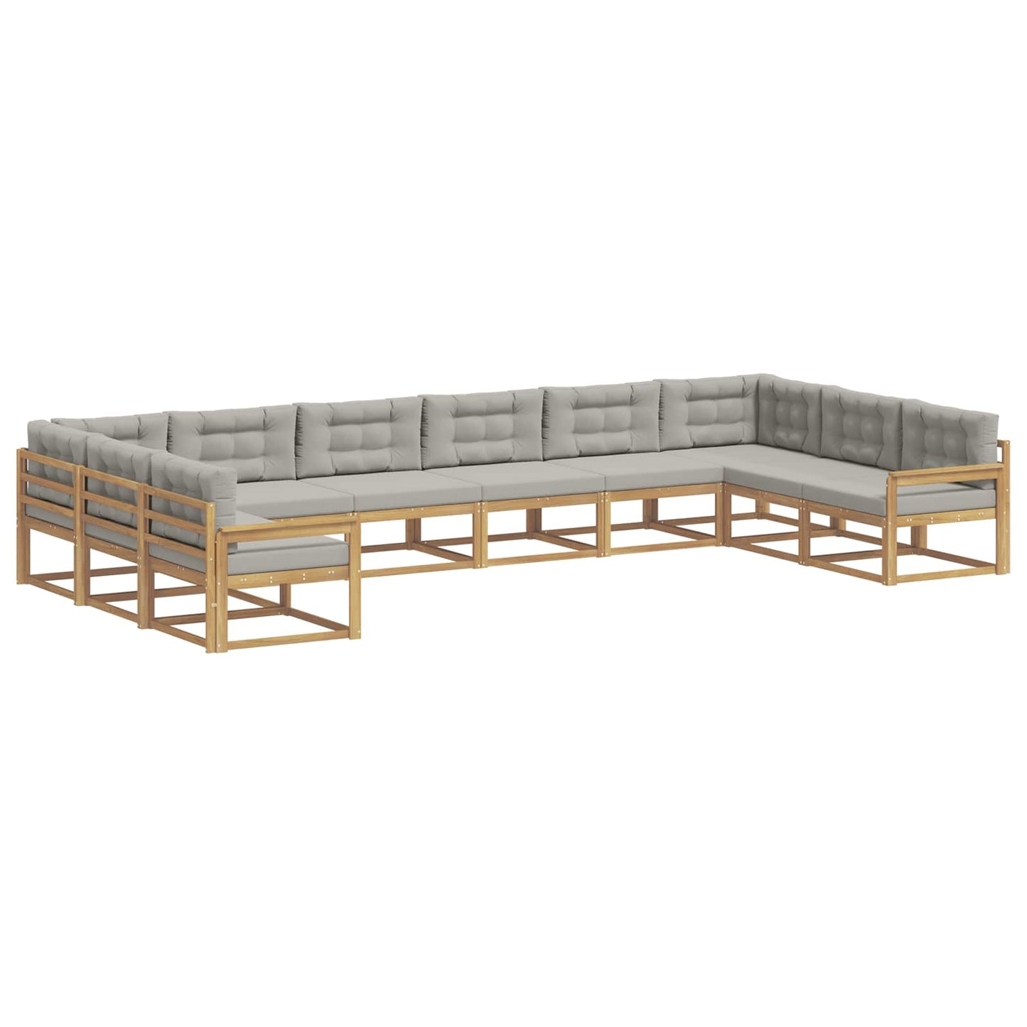 Set di divani da esterno 10 pcs Bianco e Grigio Chiaro | homemem39