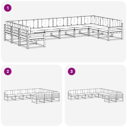 Set di divani da esterno con cuscino 10 pcs Bianco e Antracite | homemem39