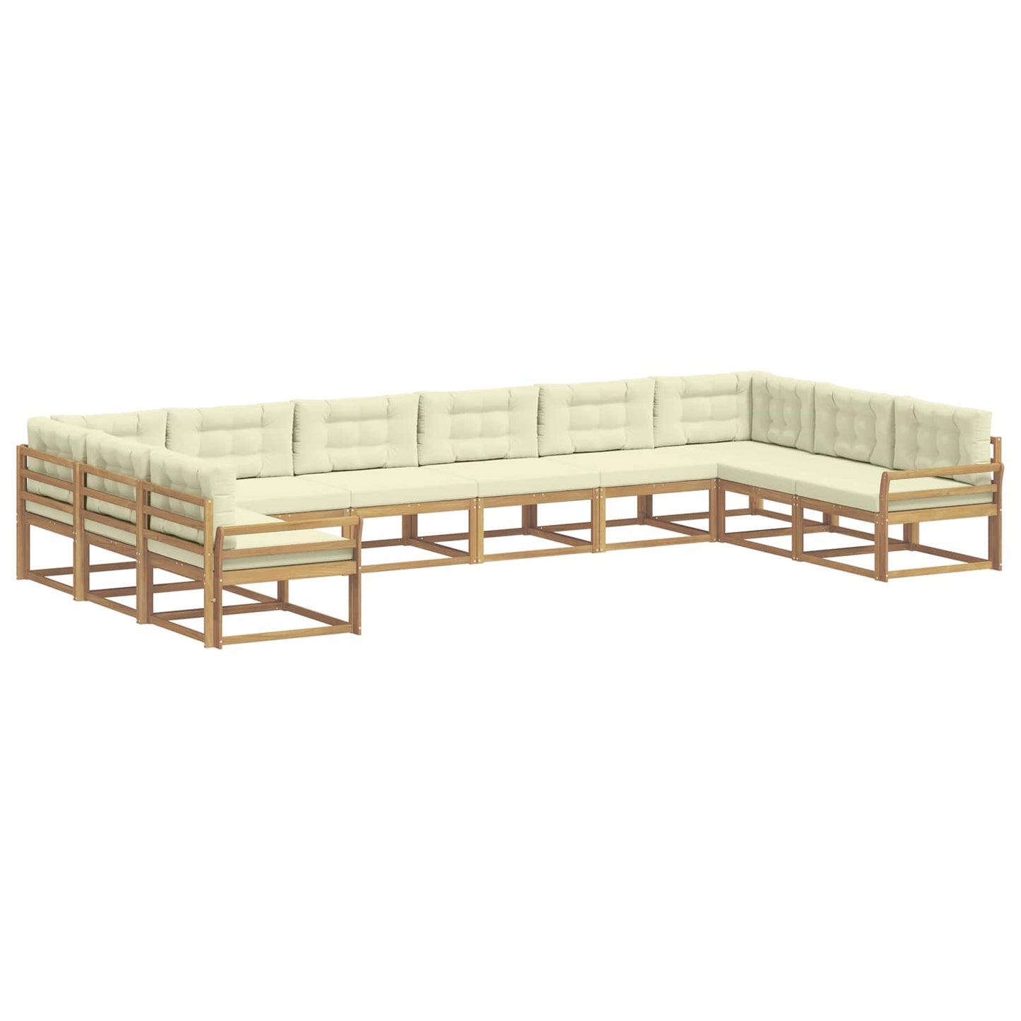 Set di divani da esterno con cuscino 10 pcs Bianco e Crema | homemem39