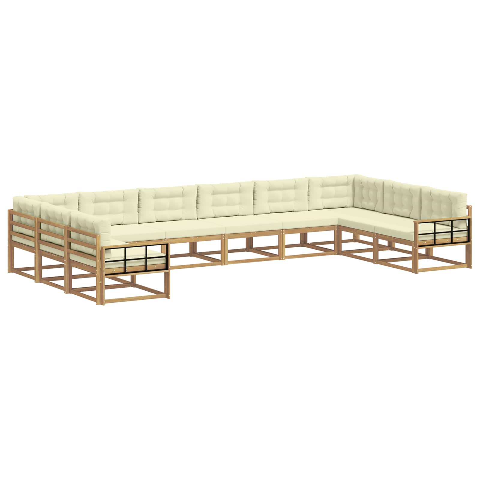 Set di divani da esterno con cuscino 10 pcs Bianco e Crema | homemem39