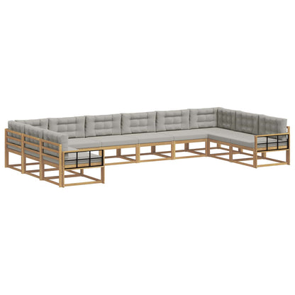 Set di divani da esterno 10 pcs Bianco e Grigio Chiaro | homemem39