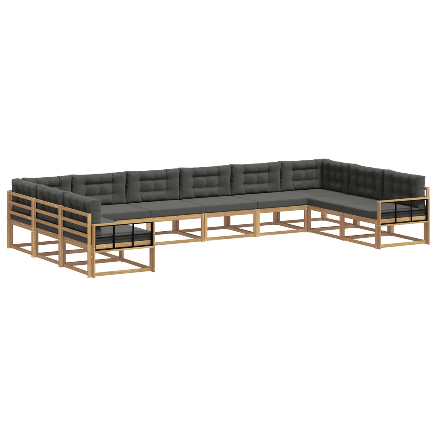 Set di divani da esterno con cuscino 10 pcs Bianco e Antracite | homemem39