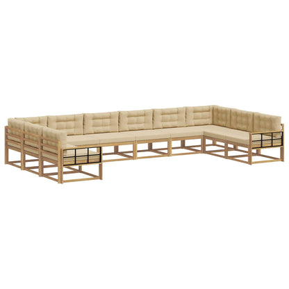 Set di divani da esterno con cuscino 10 pcs Bianco e Beige | homemem39