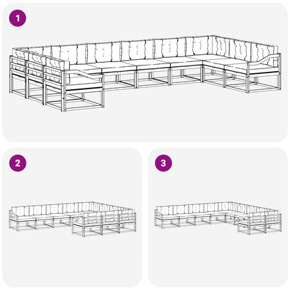 Set di divani da esterno con cuscino 10 pcs Bianco e Crema | homemem39
