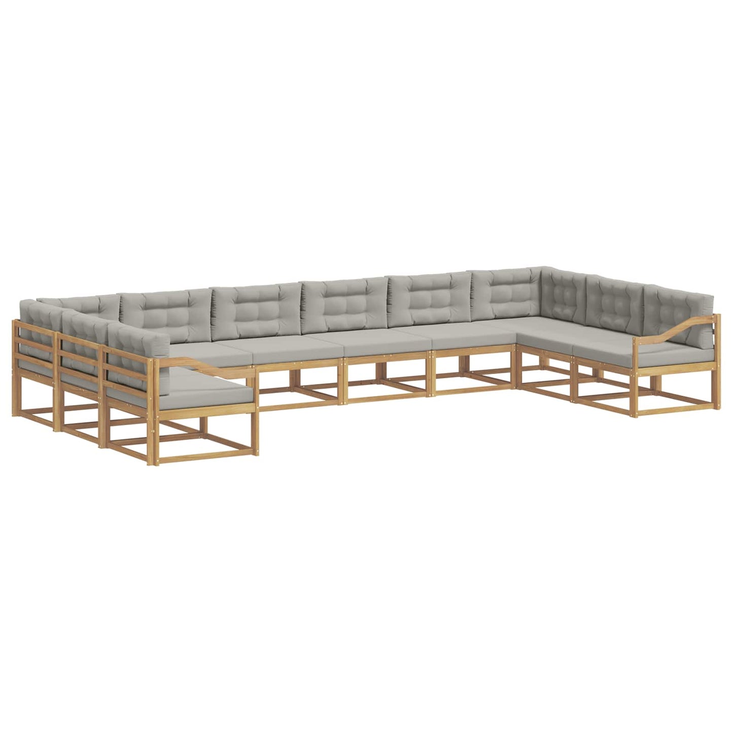 Set di divani da esterno 10 pcs Bianco e Grigio Chiaro | homemem39
