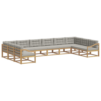 Set di divani da esterno 10 pcs Bianco e Grigio Chiaro | homemem39