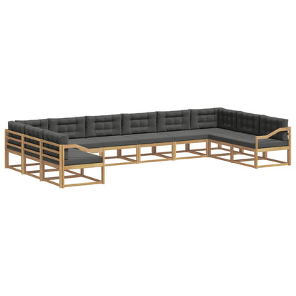Set di divani da esterno con cuscino 10 pcs Bianco e Antracite | homemem39