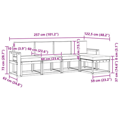 Set di divani da esterno 5 pz Bianco e Beige | homemem39