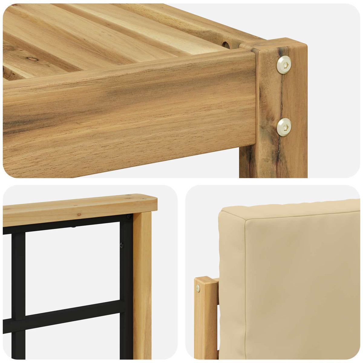 Set di divani da esterno 5 pz Bianco e Beige | homemem39