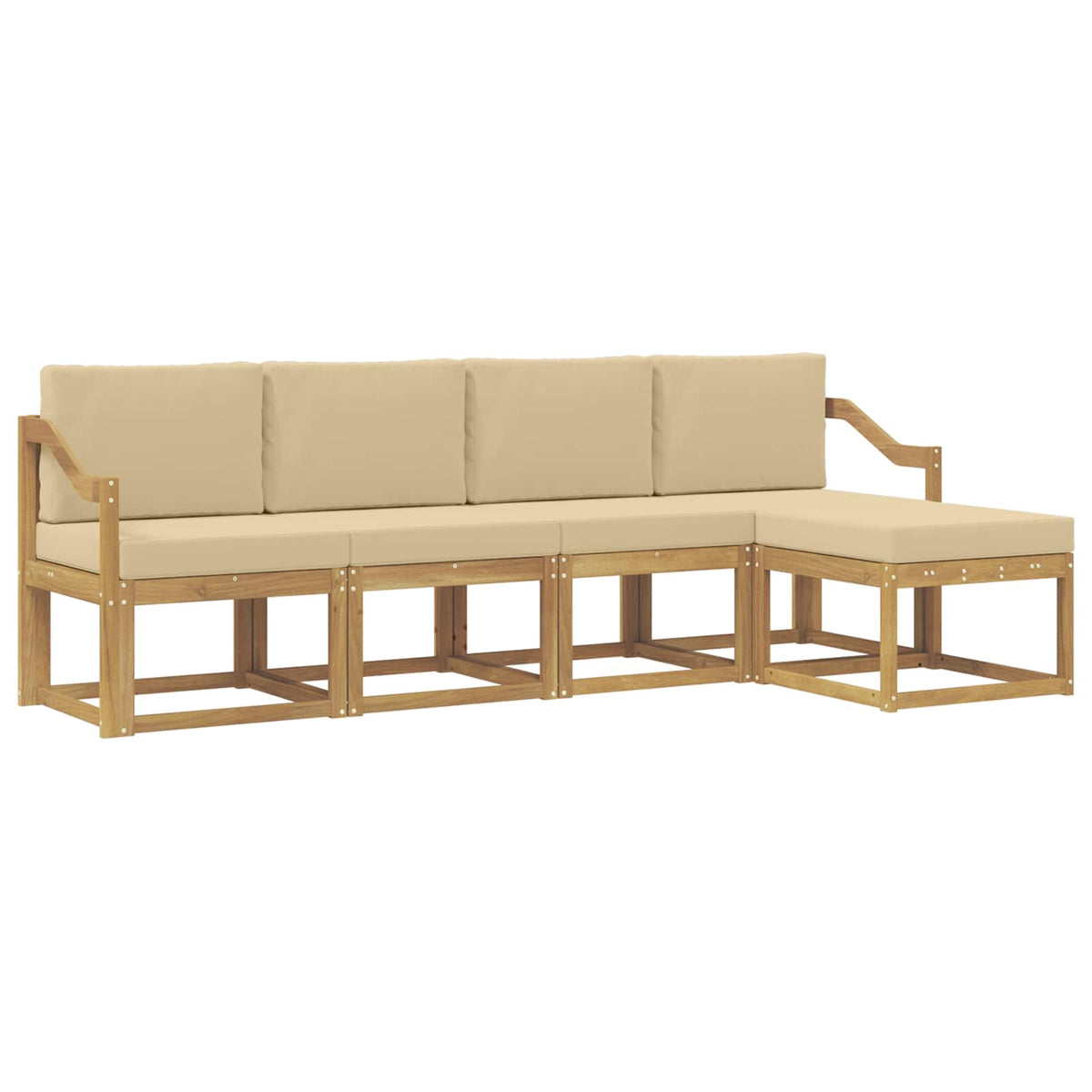 Set di divani da esterno 5 pz Bianco e Beige | homemem39