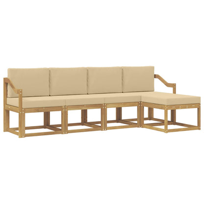 Set di divani da esterno 5 pz Bianco e Beige | homemem39