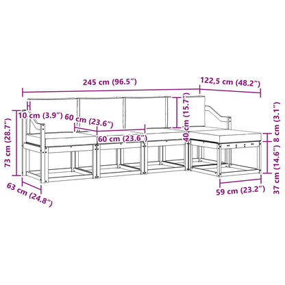 Set di divani da esterno 5 pz Bianco e Beige | homemem39