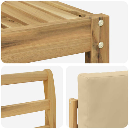 Set di divani da esterno 6 pz Bianco e Beige Poliestere | homemem39