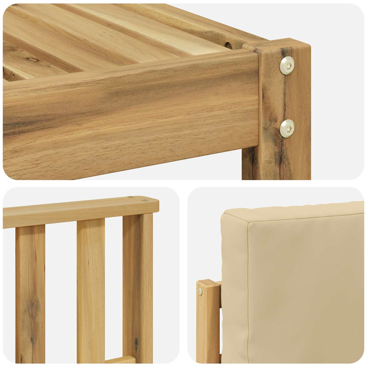 Set di divani da esterno 7 pz Bianco e Beige | homemem39