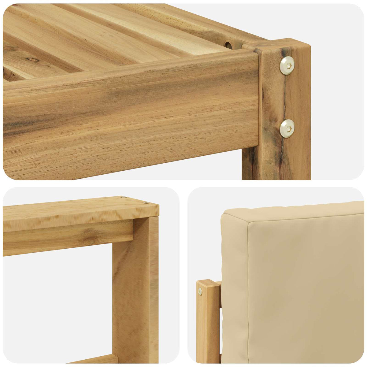 Set di divani da esterno 7 pz Bianco e Beige | homemem39