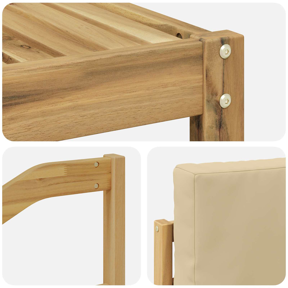 Set di divani da esterno 7 pz Bianco e Beige | homemem39