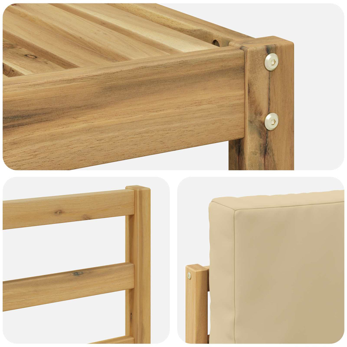 Set di divani da esterno 8 pz Bianco e Beige Poliestere | homemem39