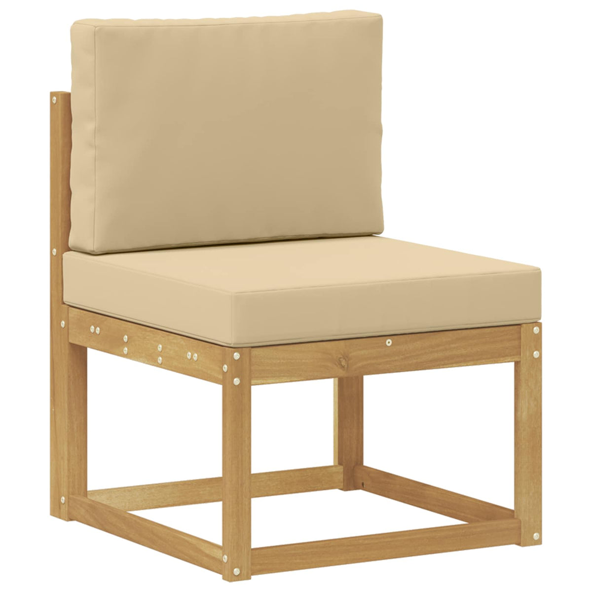 Set di divani da esterno 8 pz Bianco e Beige Poliestere