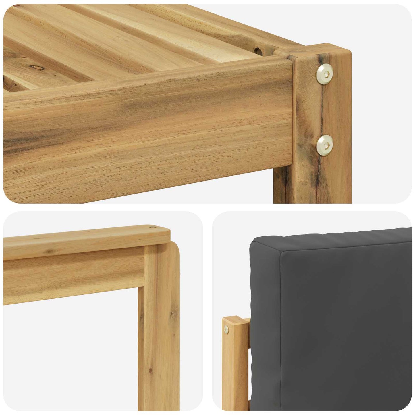 Set di divani da esterno 6 pz Bianco e Antracite Poliestere