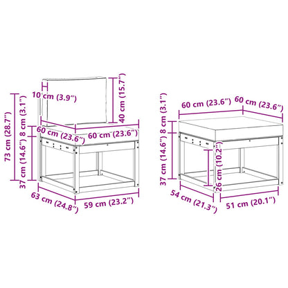 Set di divani da esterno 6 pz Bianco e Antracite Poliestere