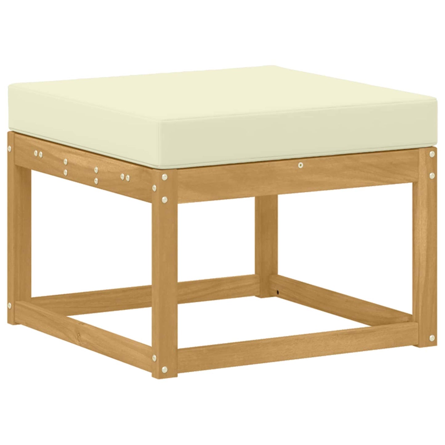 Set di divani da esterno 6 pz Bianco e Crema Poliestere