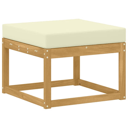 Set di divani da esterno 6 pz Bianco e Crema Poliestere