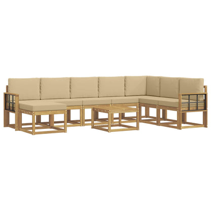 Set di divani da esterno 9 pz Bianco e Beige | homemem39