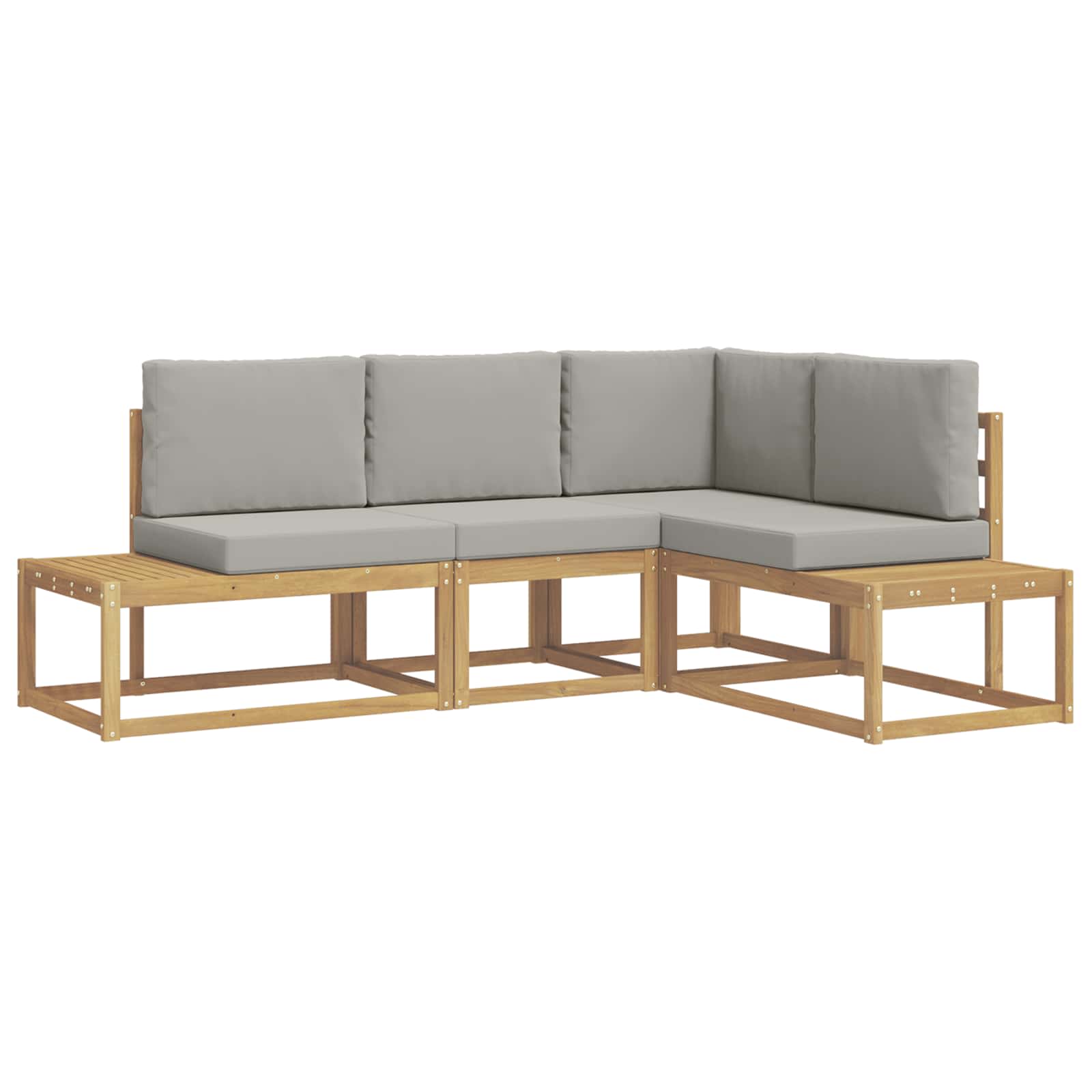 Set di divani da esterno 3 Pezzo Bianco e Grigio Chiaro | homemem39