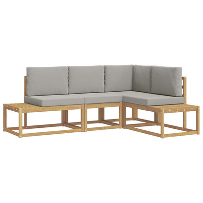 Set di divani da esterno 3 Pezzo Bianco e Grigio Chiaro | homemem39