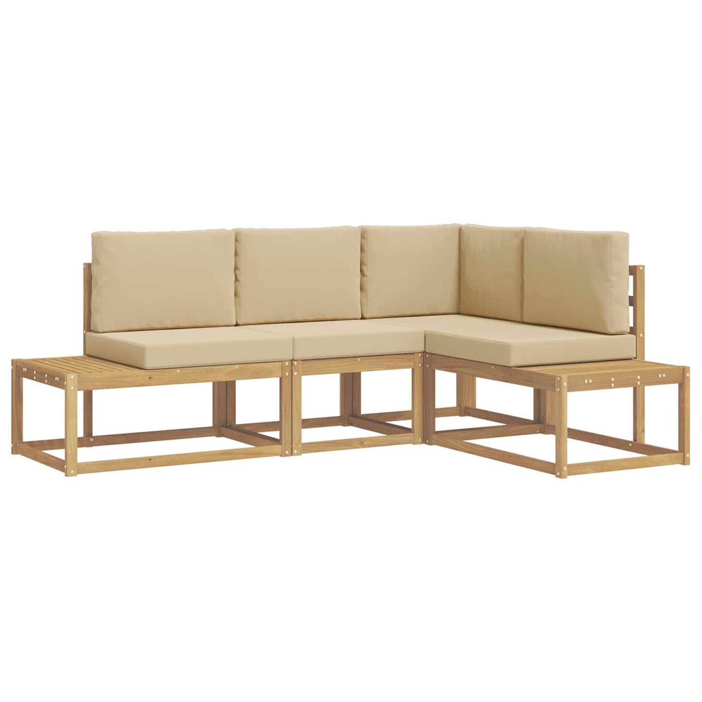 Set di divani da esterno 3 Pezzo Bianco e Beige Poliestere | homemem39