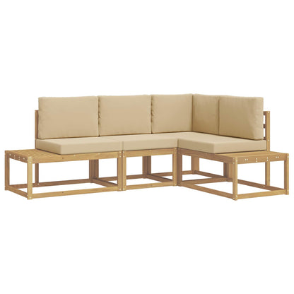 Set di divani da esterno 3 Pezzo Bianco e Beige Poliestere | homemem39