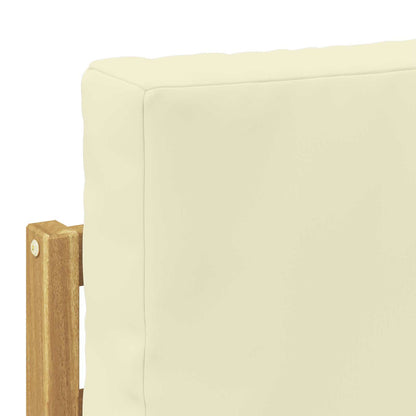 Set di divani da esterno 4 Pezzo Bianco e Crema Poliestere