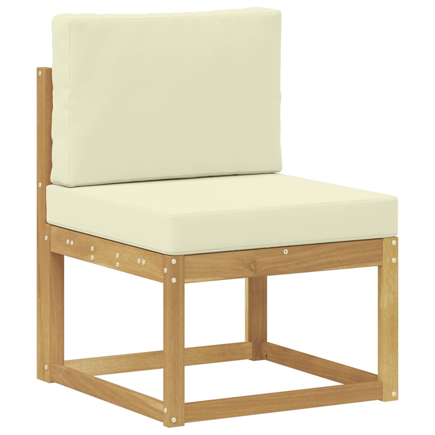 Set di divani da esterno 4 Pezzo Bianco e Crema Poliestere