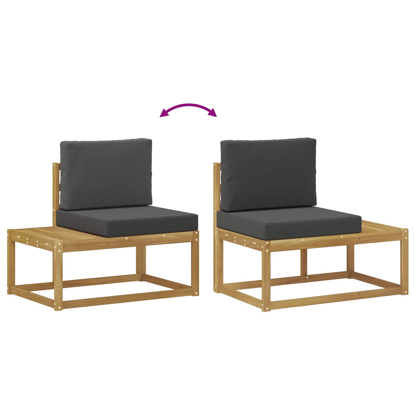 Set di divani da esterno 4 Pezzo Bianco e Antracite Poliestere