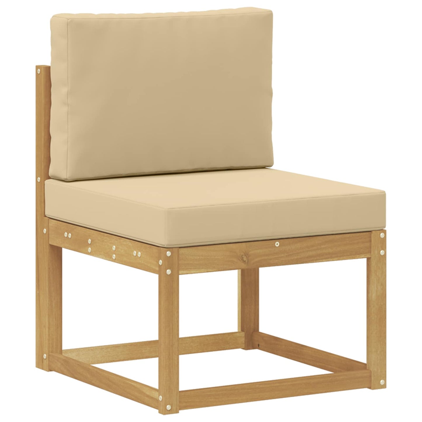 Set di divani da esterno 4 Pezzo Bianco e Beige Poliestere