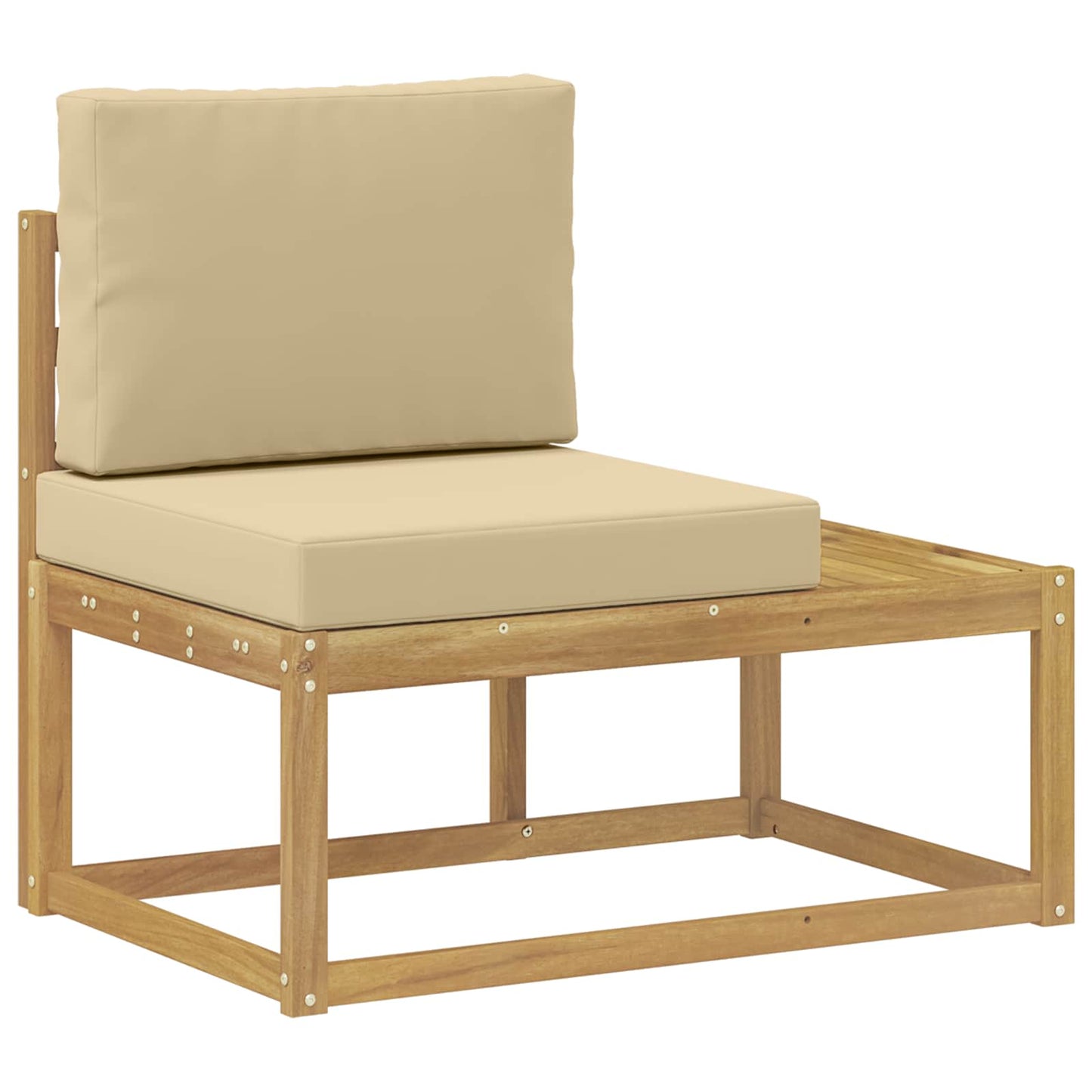 Set di divani da esterno 4 Pezzo Bianco e Beige Poliestere