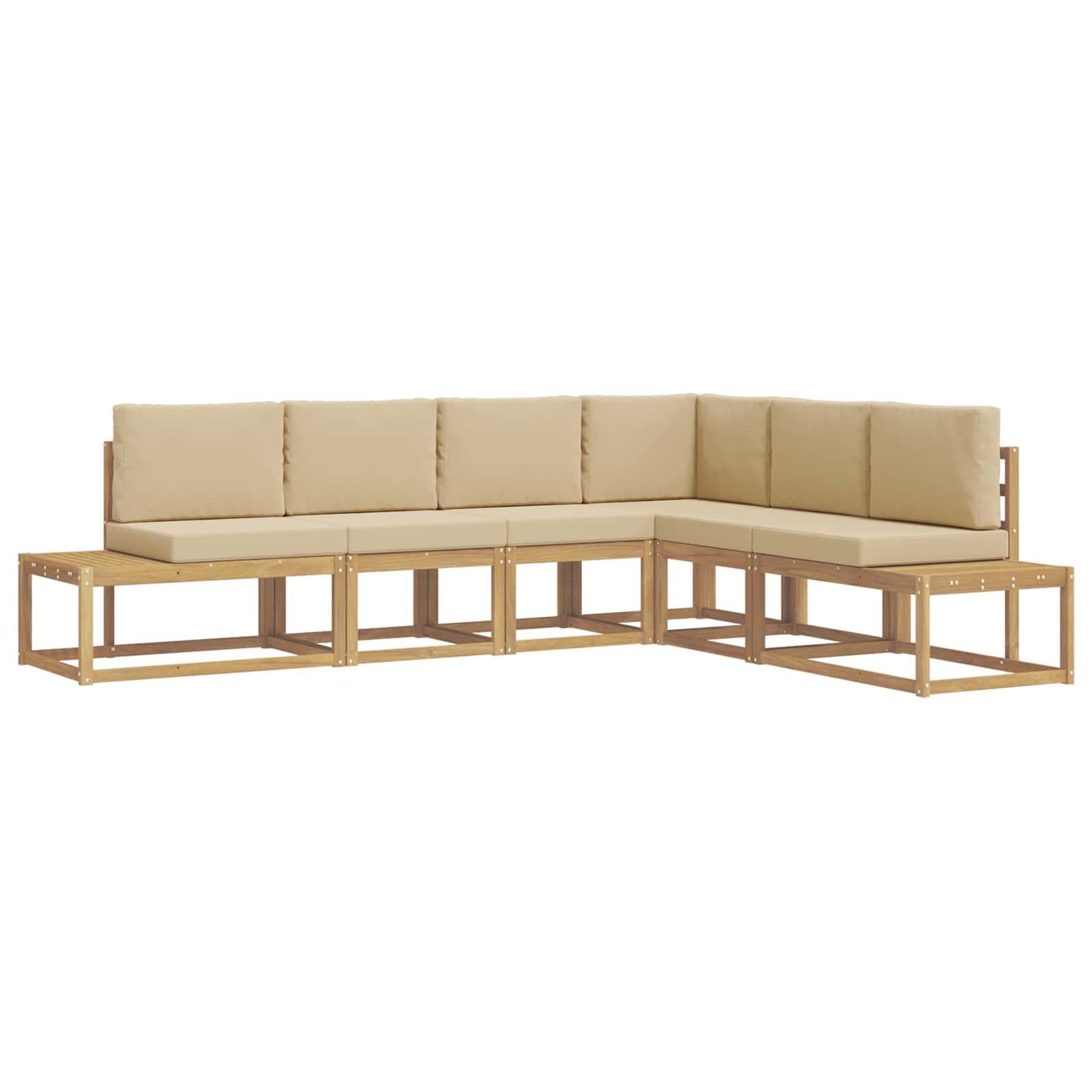 Set di divani da esterno 4 Pezzo Bianco e Beige Poliestere | homemem39
