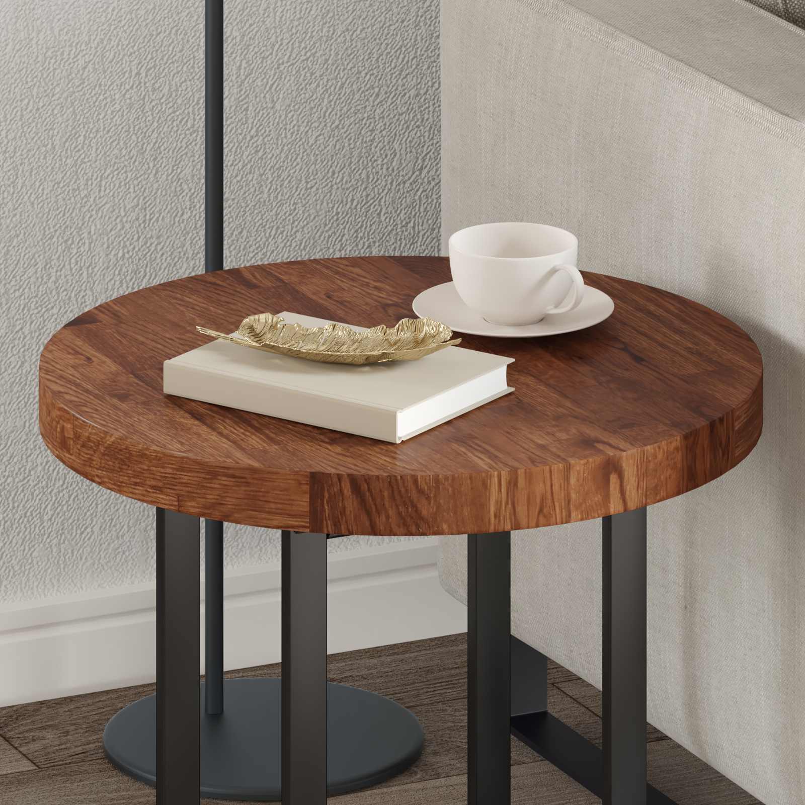 Piano del tavolo Marrone Chiaro Ø 50 x 4 cm | homemem39