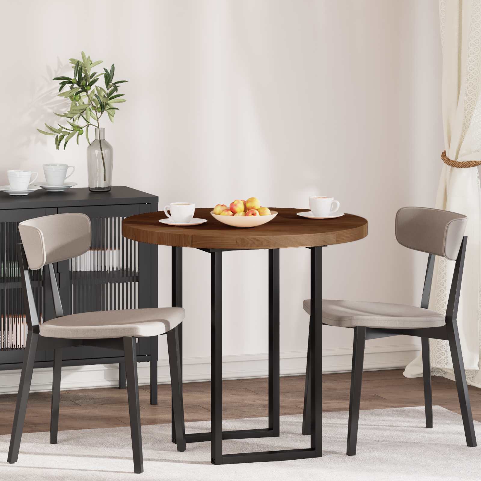 Piano del tavolo Marrone Scuro Ø 80 x 4 cm | homemem39