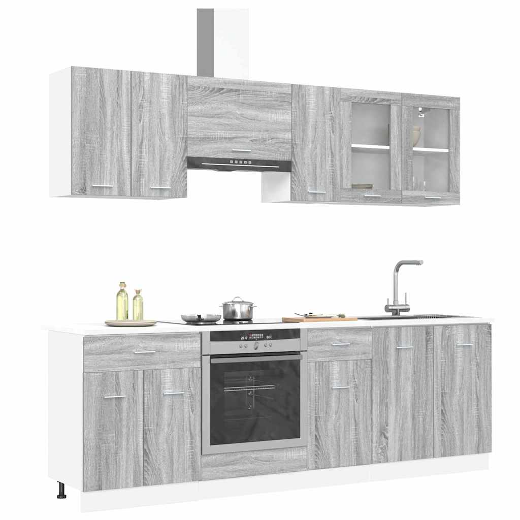 Set mobili da cucina con cassetto Lyon 8 pcs Grigio Sonoma
