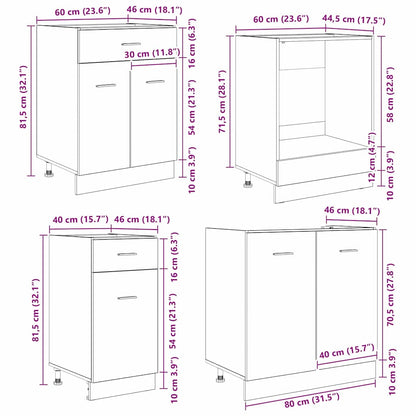 Set mobili da cucina con cassetto Lyon 8 pcs Grigio Sonoma