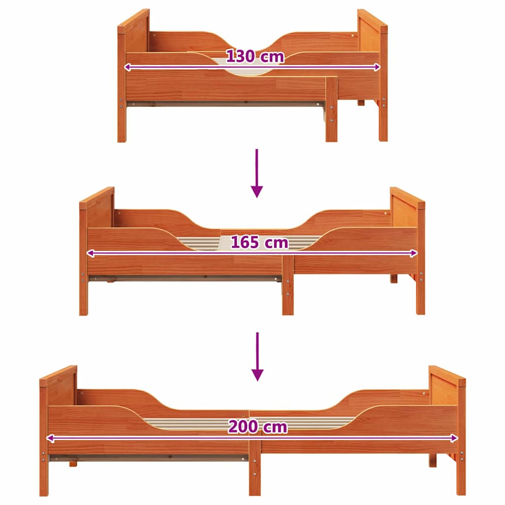 Struttura del letto con testiera Marrone cerato 80 x 200 cm | homemem39