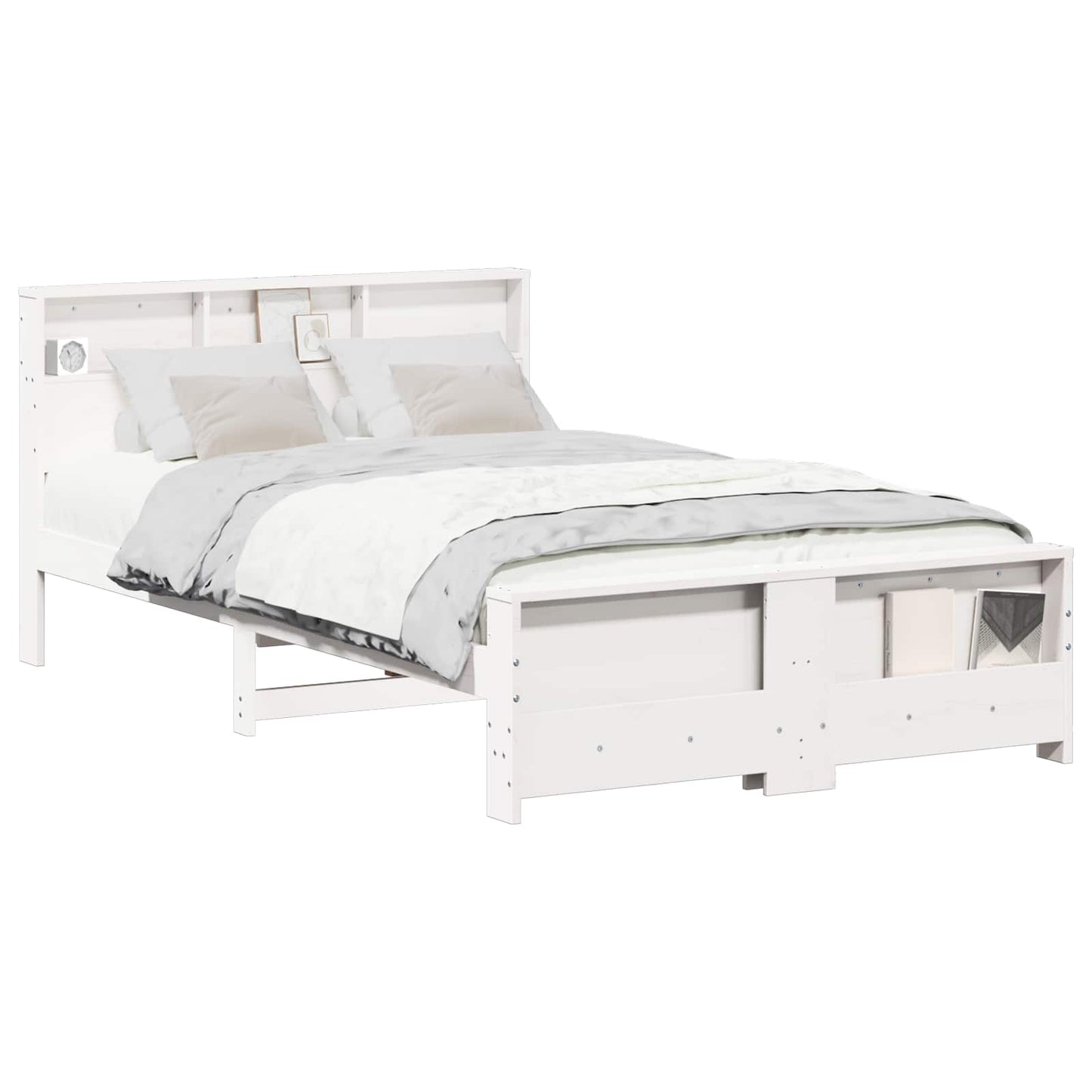 Struttura del letto Bianco 120 x 200 cm Legno multistrato | homemem39