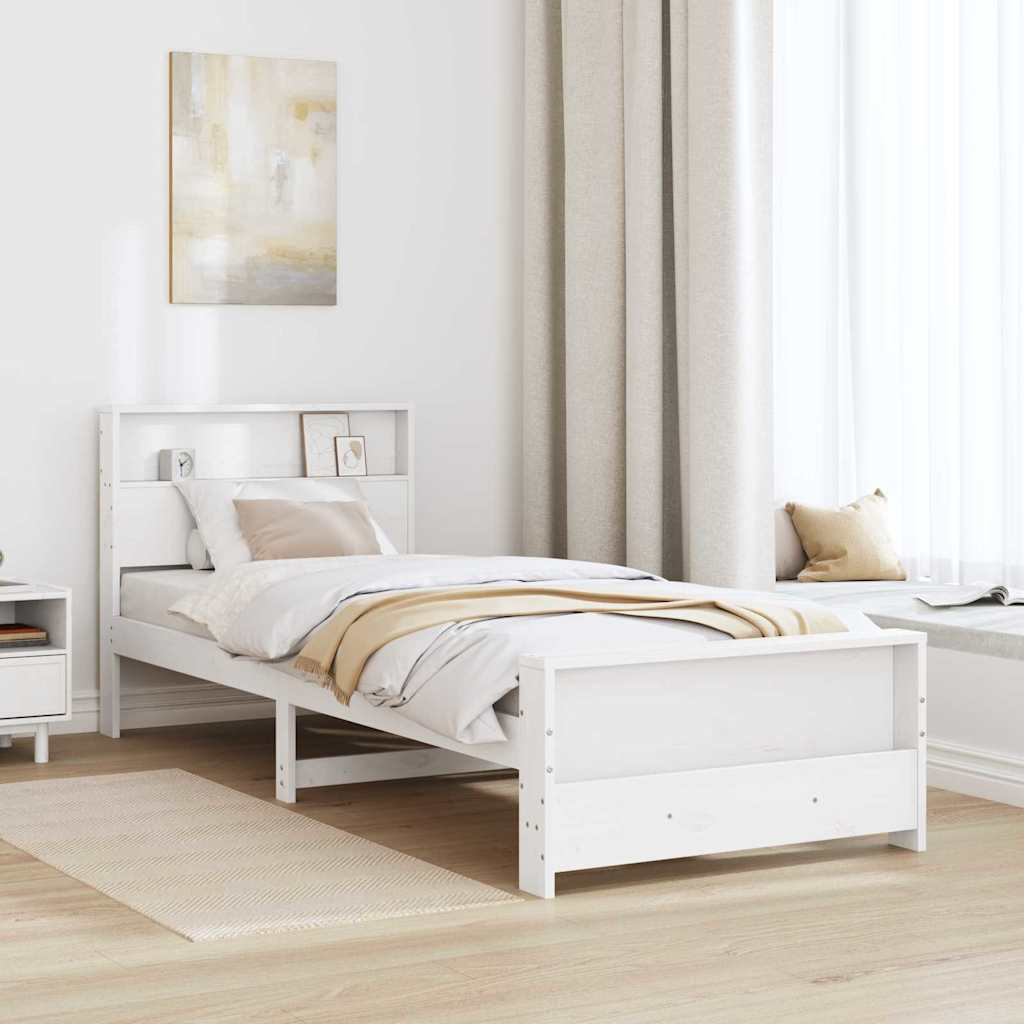 Struttura del letto Bianco 100 x 200 cm Legno multistrato | homemem39